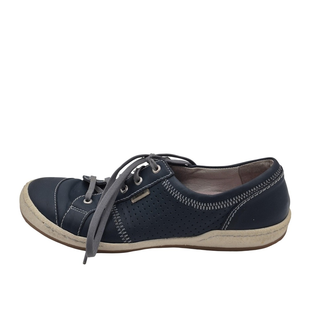 Josef Seibel Shoes Womens Size‎ 8 Blue Leather Lace Up Comfort Casual Sneakers